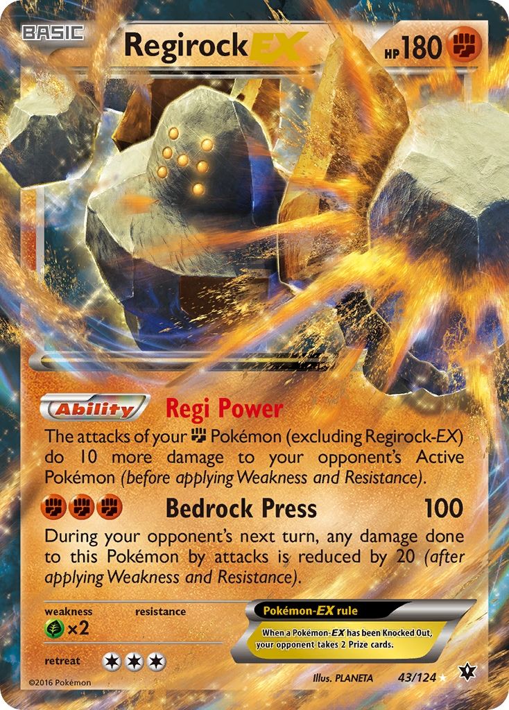 Regirock EX (43/124) - Fates Collide Pokémon Card