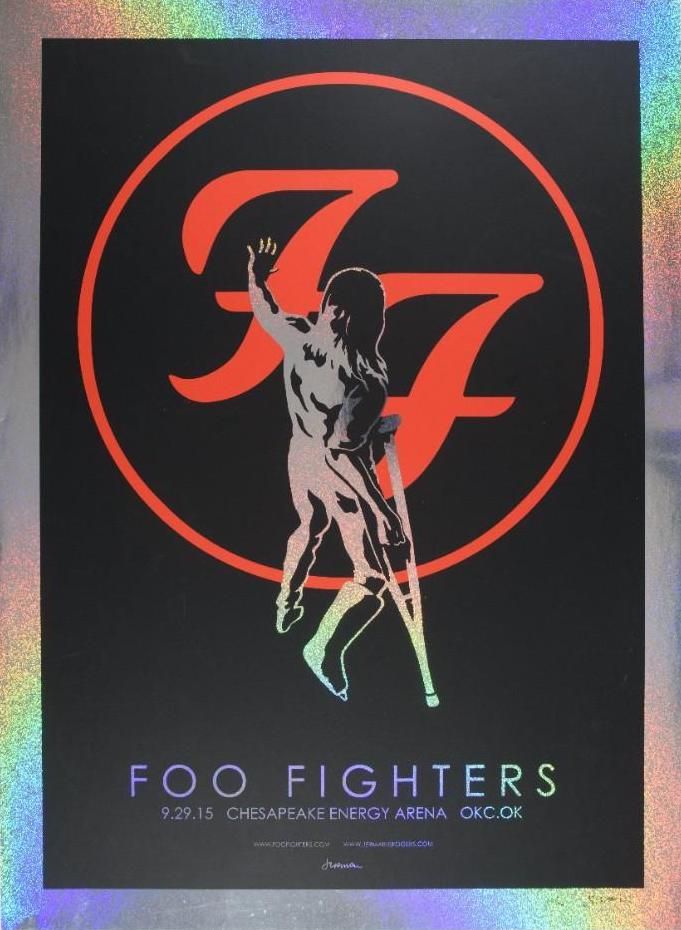 Foo Fighters Chesapeake Energy Arena Foil Print 2015 Concert Poster