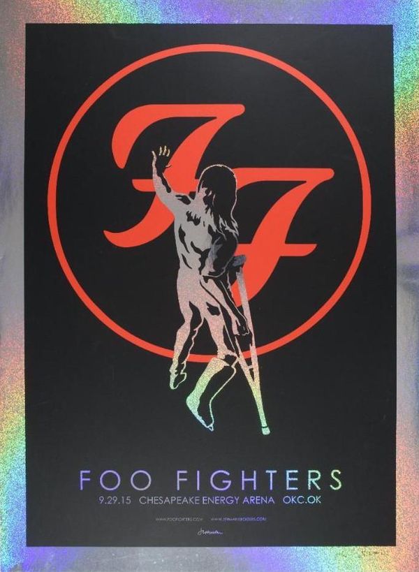 Foo Fighters Chesapeake Energy Arena Foil Print 2015