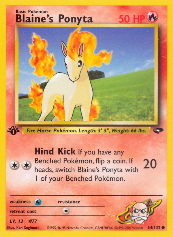 Blaine's Ponyta (64/132) - Gym Challenge (1st Edition) Pokémon Card