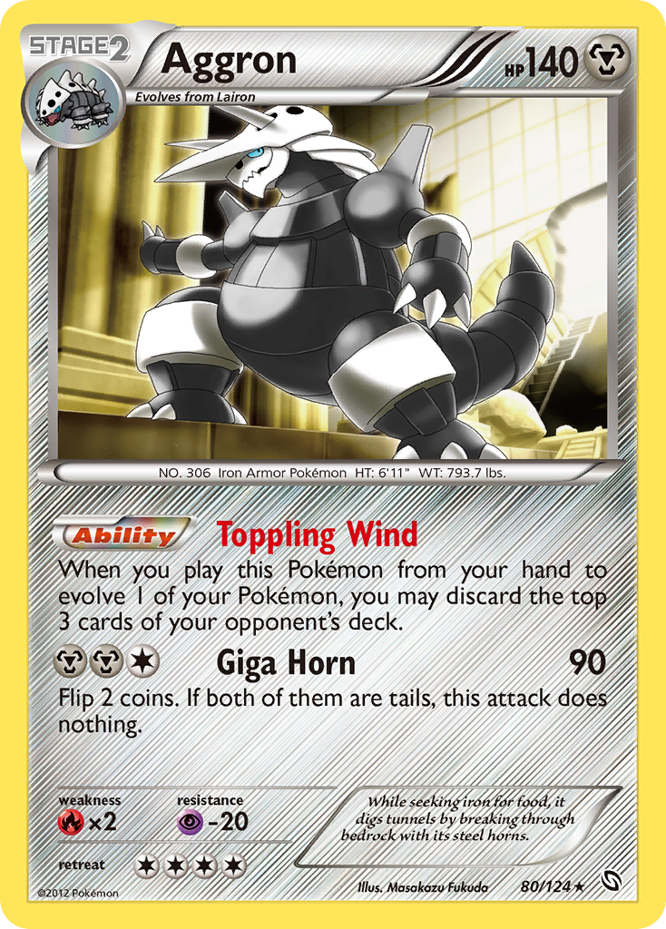 Aggron (80/124) - Dragons Exalted Pokémon Card