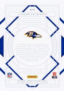 Lamar Jackson 2020 Panini National Treasures Football #8 Sports Card
