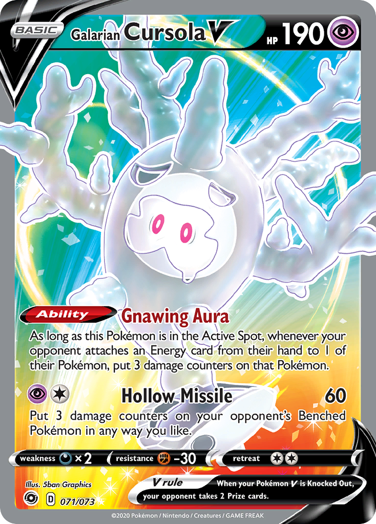 Galarian Cursola V (71/73) - Champion's Path Pokémon Card