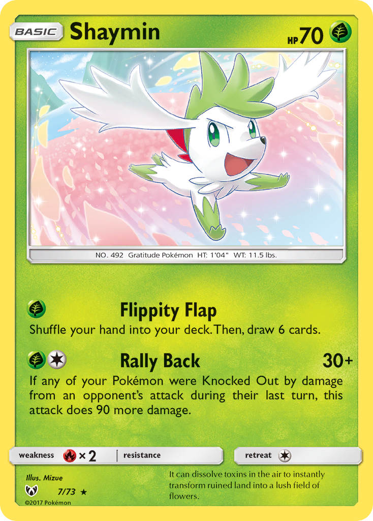 Shaymin (7/73) - Shining Legends Pokémon Card