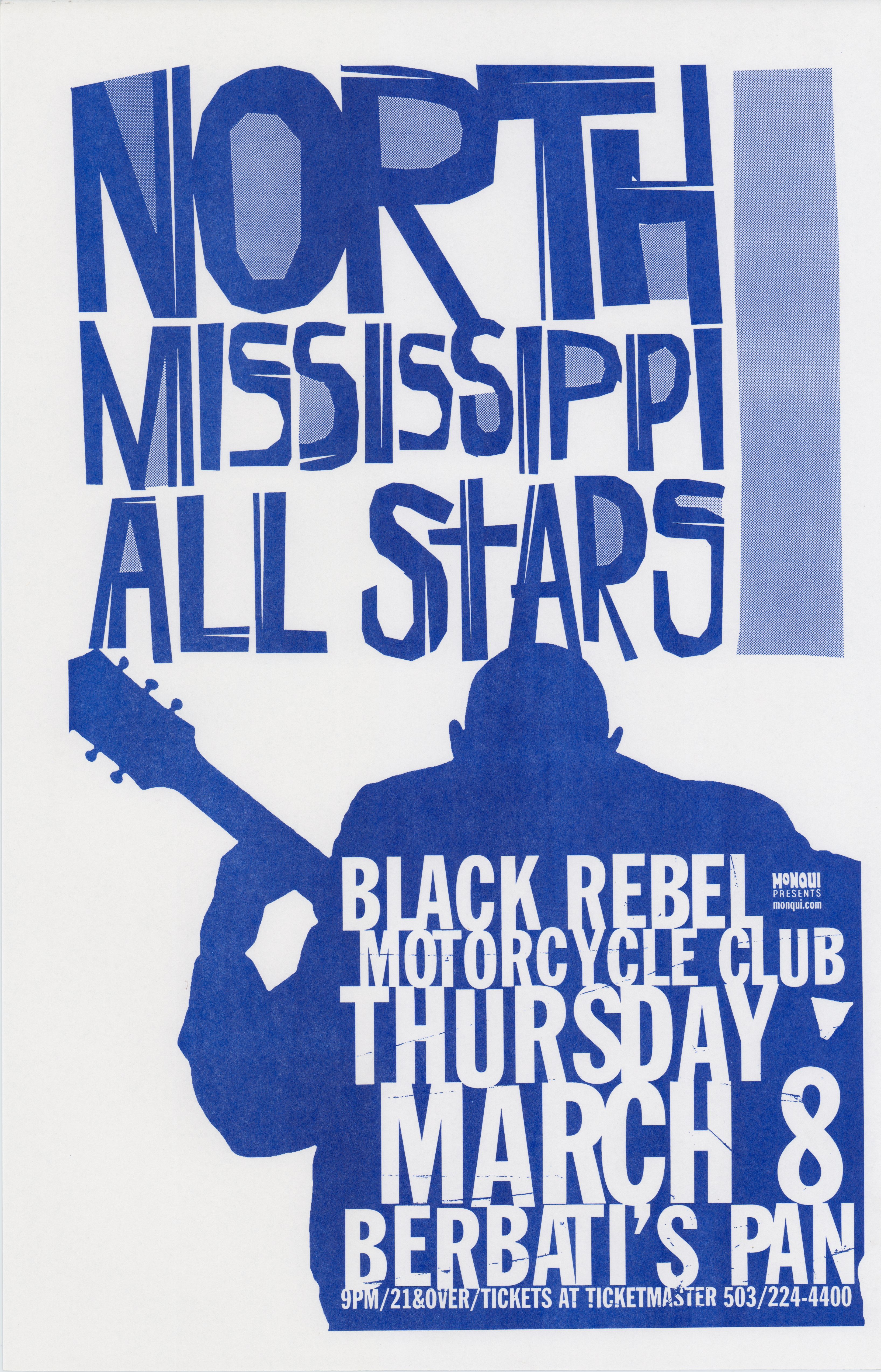 MXP-142.8 North Mississippi All Stars Berbatis 2001 Concert Poster
