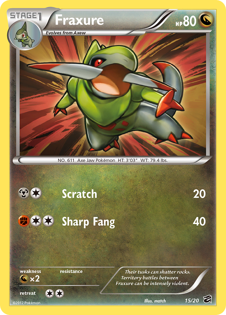 Fraxure (15/20) - Dragon Vault Pokémon Card