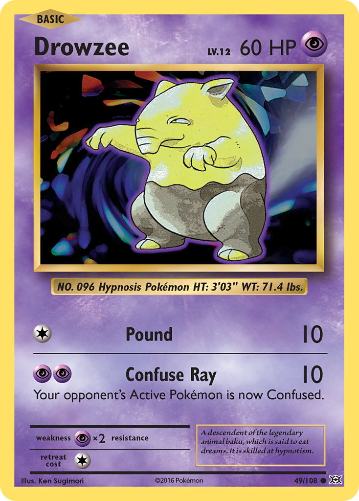 Drowzee (49/108) - Evolutions Pokémon Card