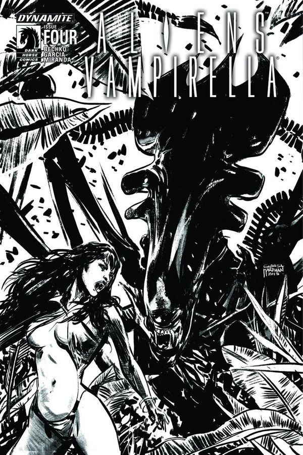 Aliens Vampirella #4 (Cover B 15 Copy B&amp;amp;amp;w Cover)