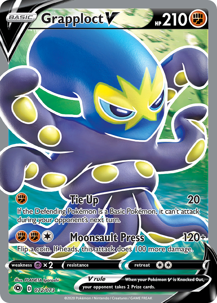 Grapploct V (72/73) - Champion's Path Pokémon Card