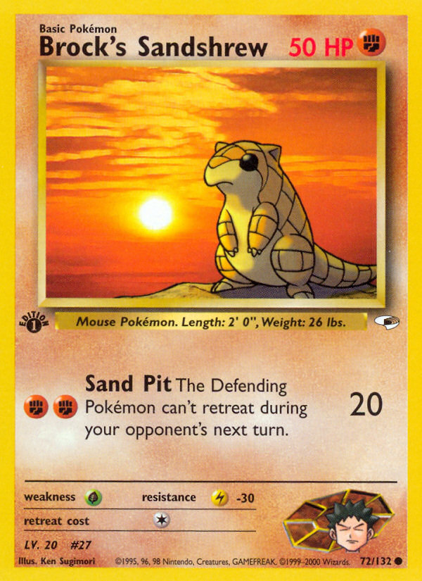 Brock's Sandshrew (72/132) - Gym Heroes (1st Edition) Pokémon Card