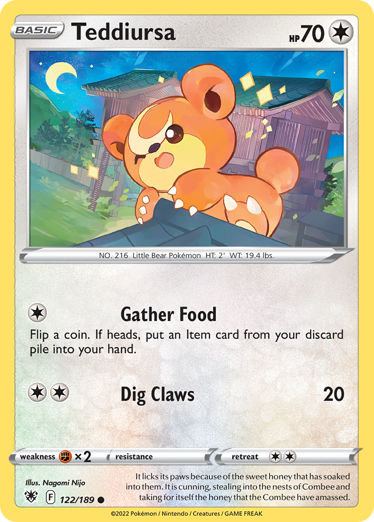 Teddiursa (122/189) - Astral Radiance Pokémon Card