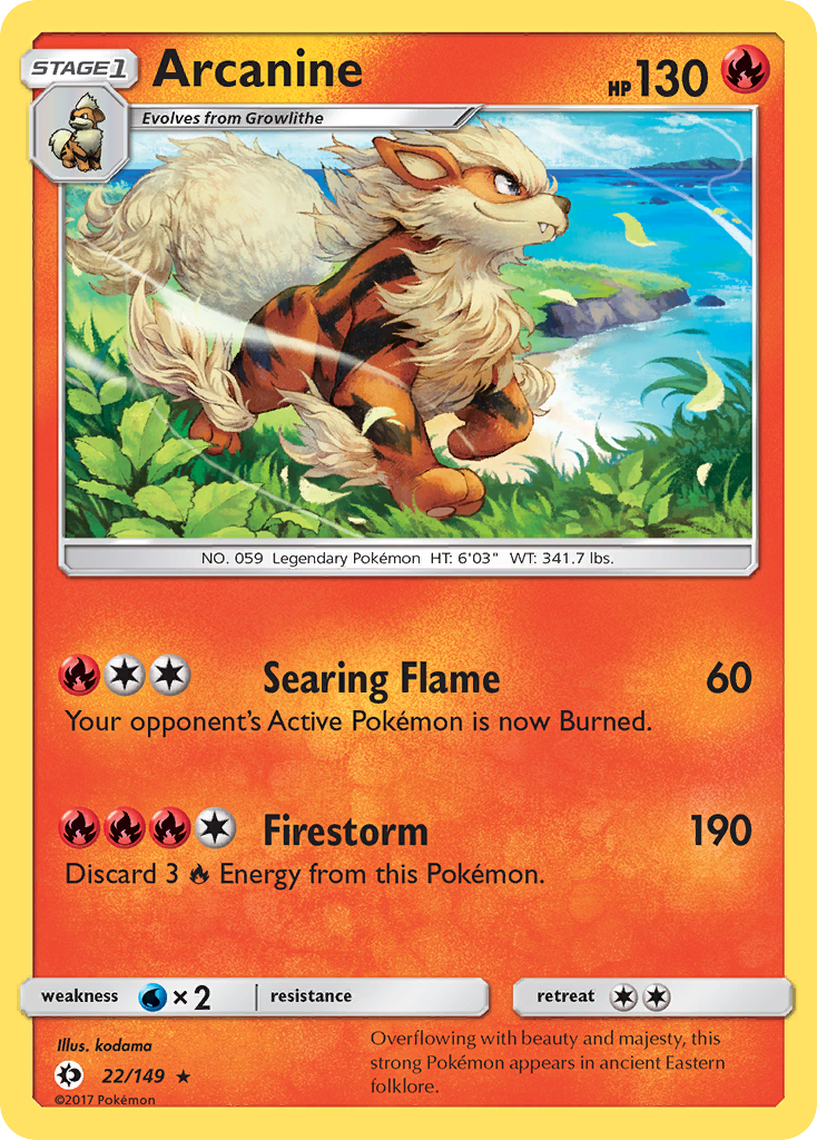 Arcanine (22/149) - Sun & Moon Pokémon Card