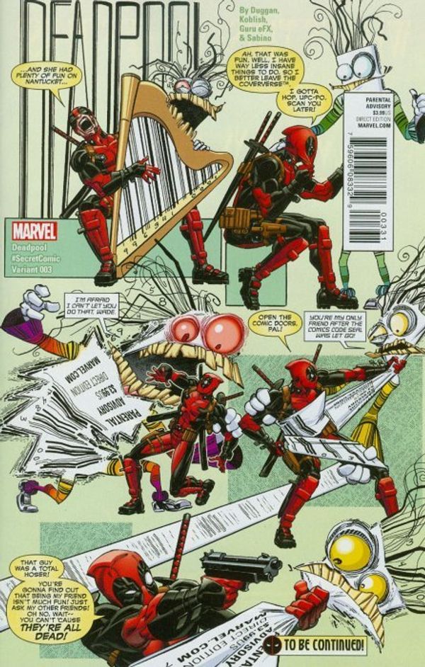Deadpool #3 (Koblish Secret Comic Variant)