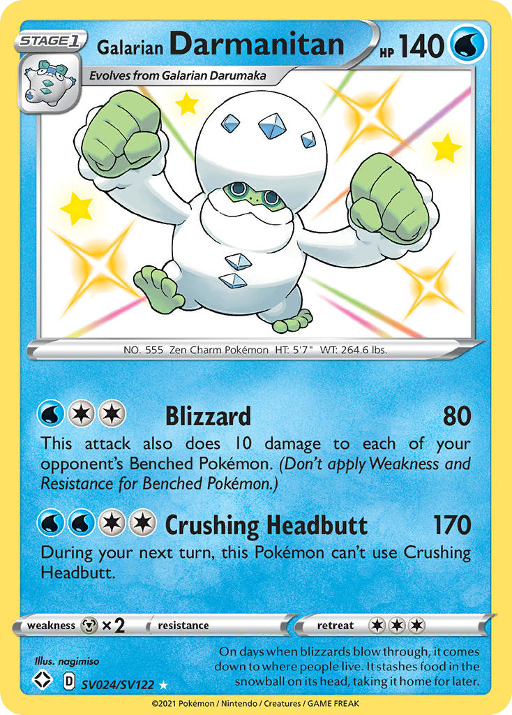 Galarian Darmanitan (SV024) - Shining Fates Shiny Vault Pokémon Card