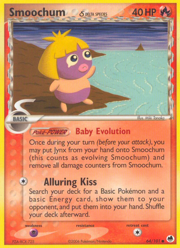 Smoochum δ (64/101) - Dragon Frontiers Pokémon Card