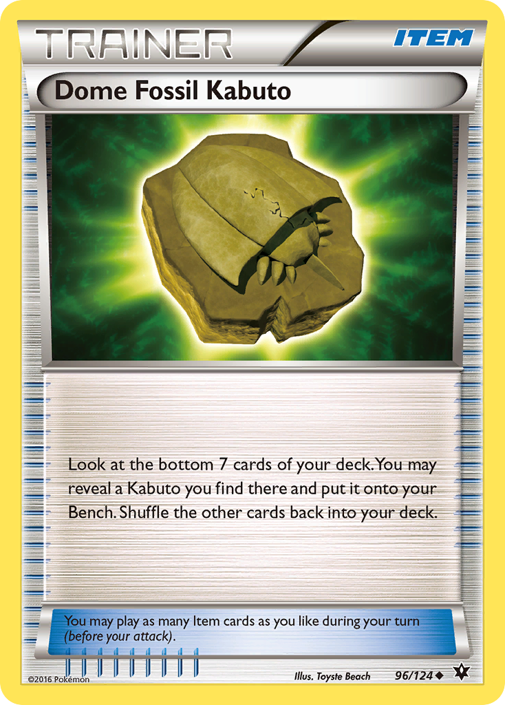 Dome Fossil Kabuto (Trainer: Item) (96/124) - Fates Collide Pokémon Card