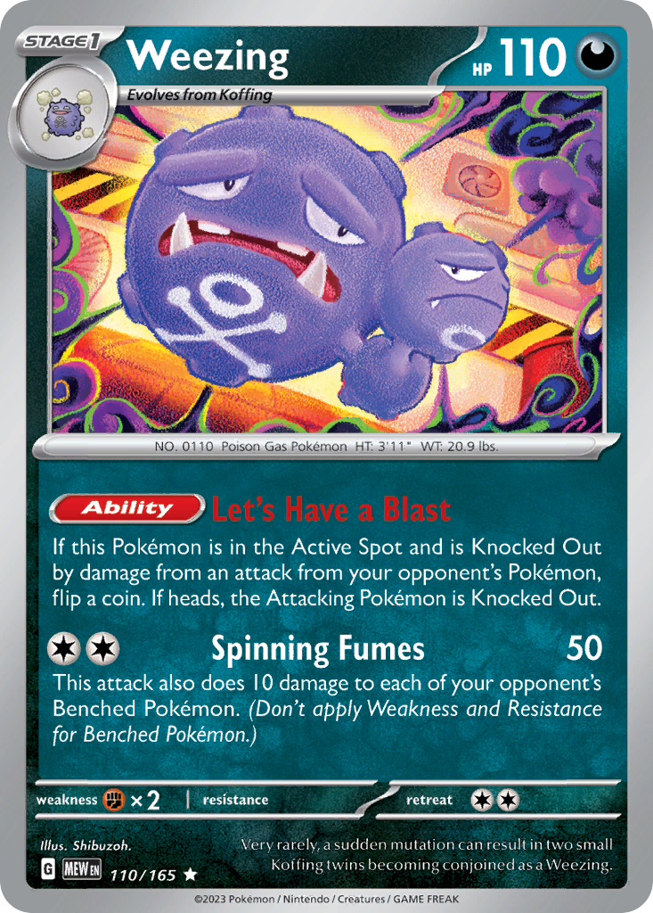 Weezing (110/165) - 151 Pokémon Card