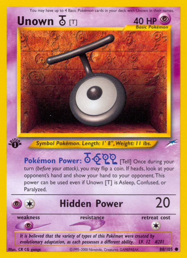 Unown [T] Pokémon Card