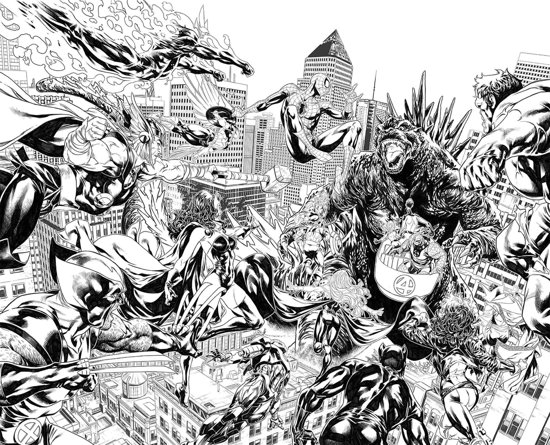 Godzilla Destroys The Marvel Universe #1 (Mark Brooks Ratio Virgin 2nd Printing Variant) Comic