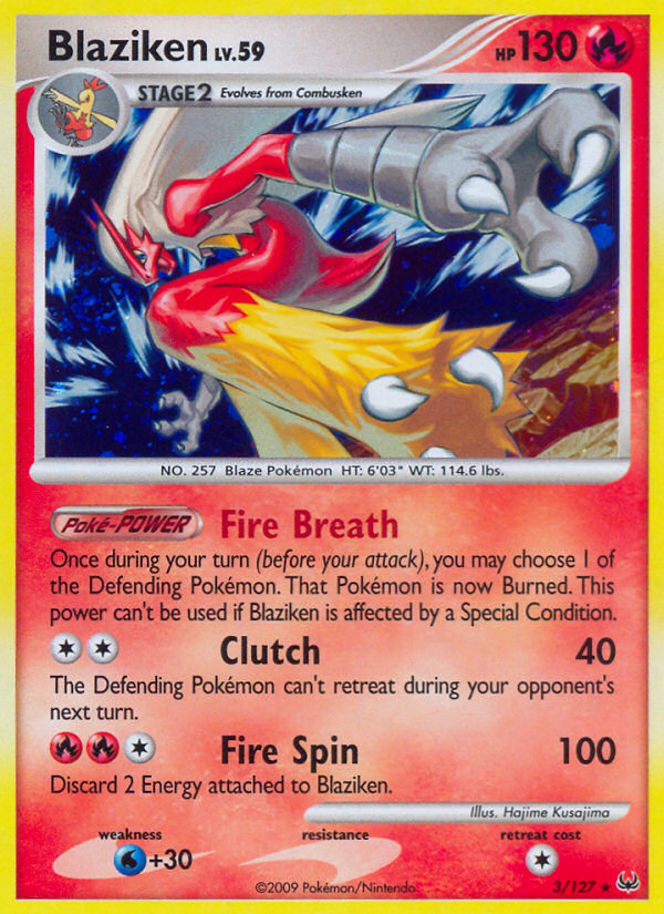 Blaziken (3/127) - Platinum Pokémon Card