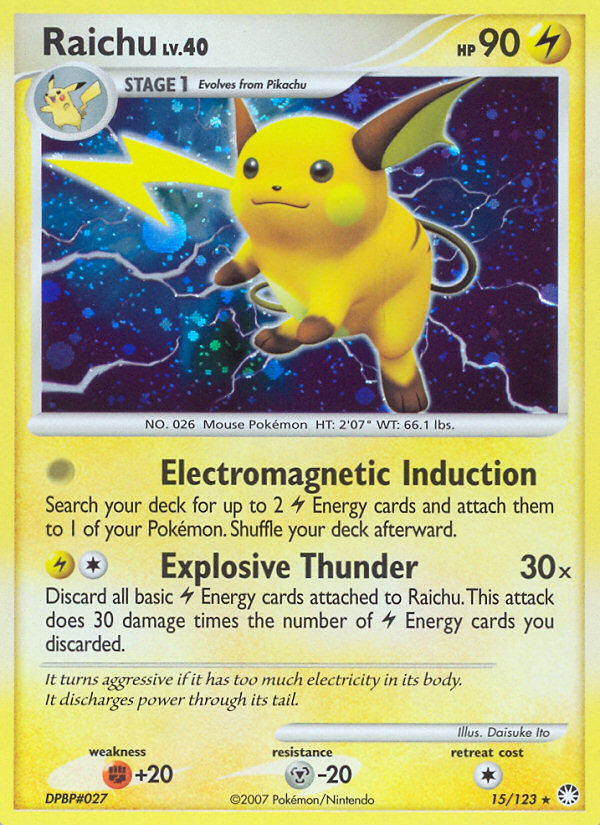 Raichu (15/123) - Mysterious Treasures Pokémon Card