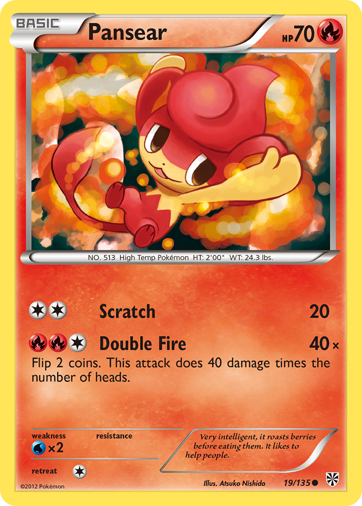 Pansear (19/135) - Plasma Storm Pokémon Card