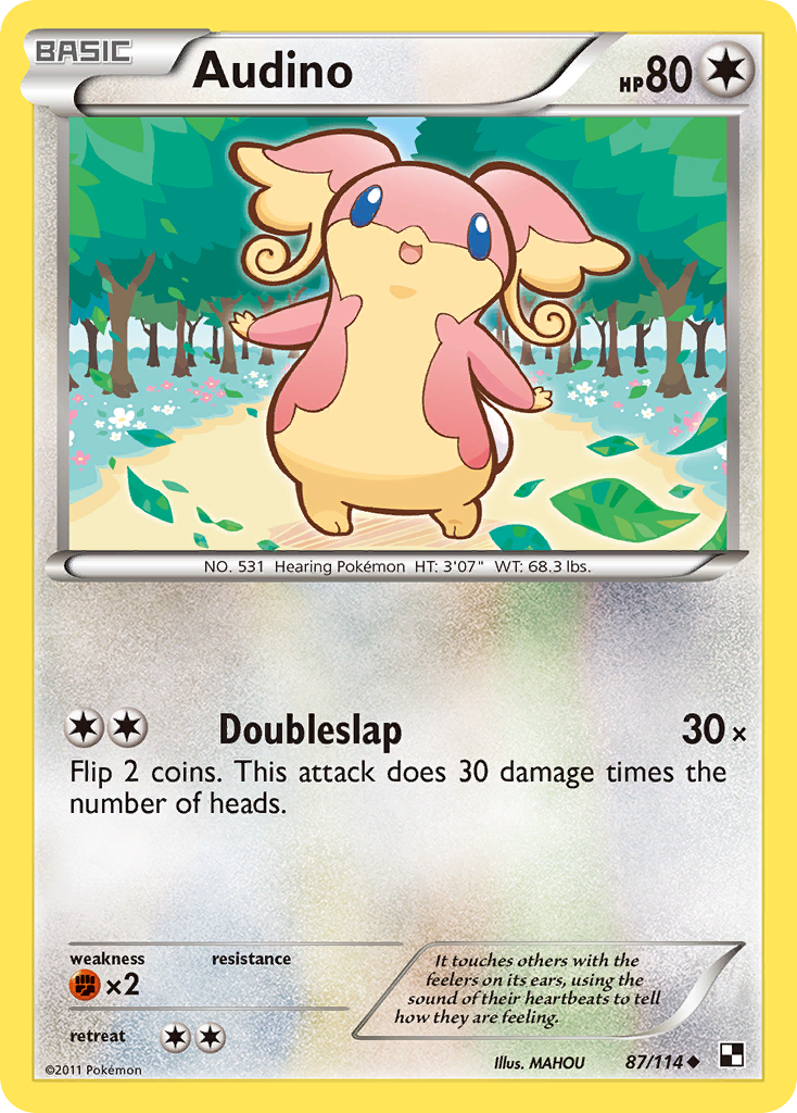 Audino (87/114) - Black & White Pokémon Card