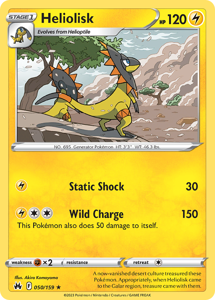 Heliolisk (50/159) - Crown Zenith Pokémon Card