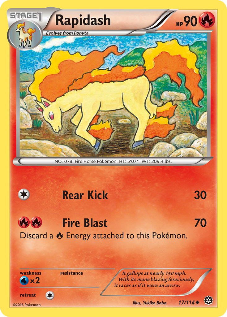 Rapidash (17/114) - Steam Siege Pokémon Card