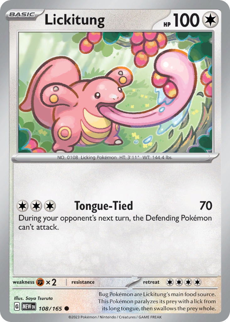 Lickitung (108/165) - 151 Pokémon Card