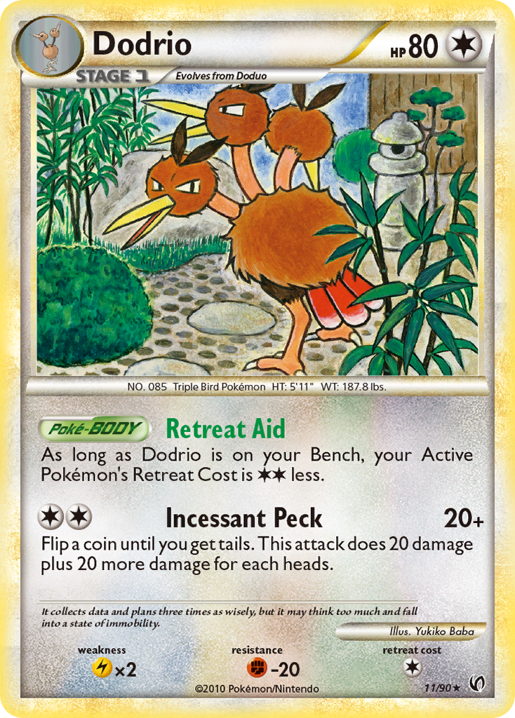 Dodrio (11/90) - HS—Undaunted Pokémon Card