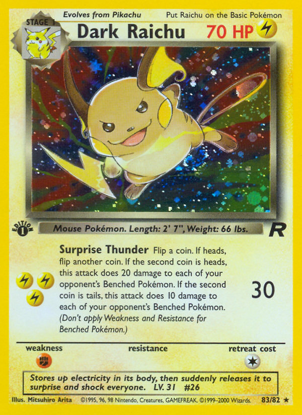 Dark Raichu (83/82) - Team Rocket (1st Edition) Pokémon Card