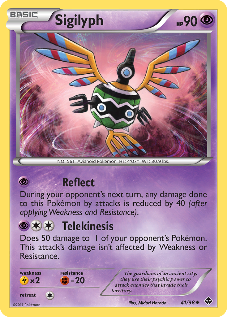 Sigilyph (41/98) - Emerging Powers Pokémon Card