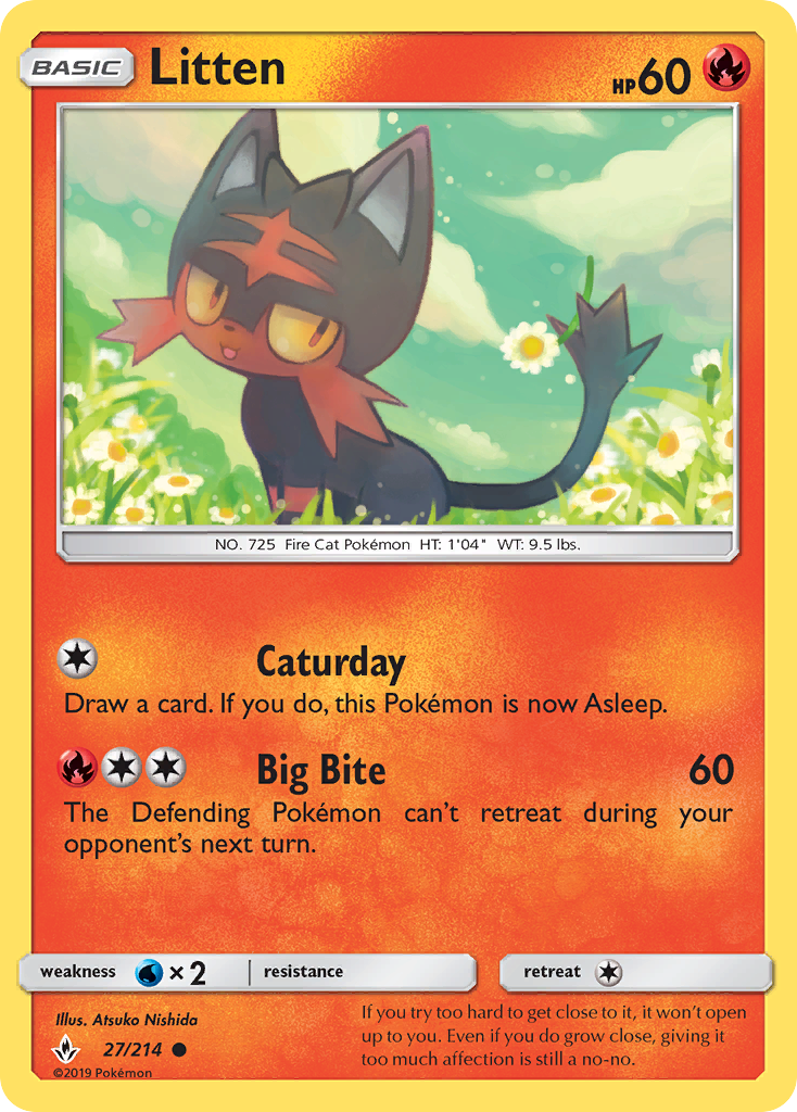 Litten (27/214) - Unbroken Bonds Pokémon Card