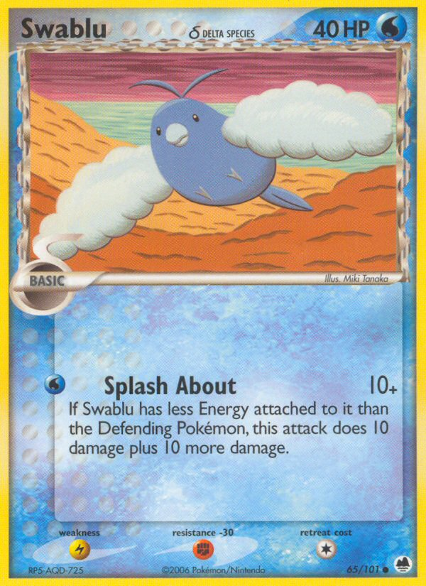 Swablu δ (65/101) - Dragon Frontiers Pokémon Card