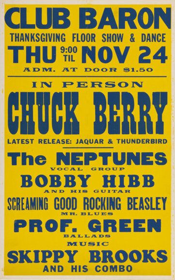 Chuck Berry Club Baron 1960 Concert Poster