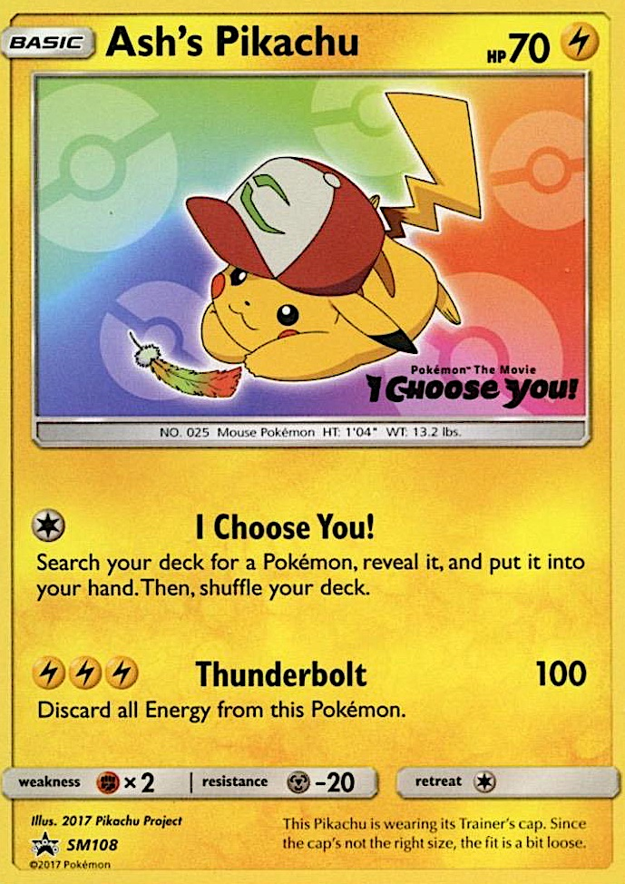 Ash's Pikachu (SM108) - SM Black Star Promos Pokémon Card