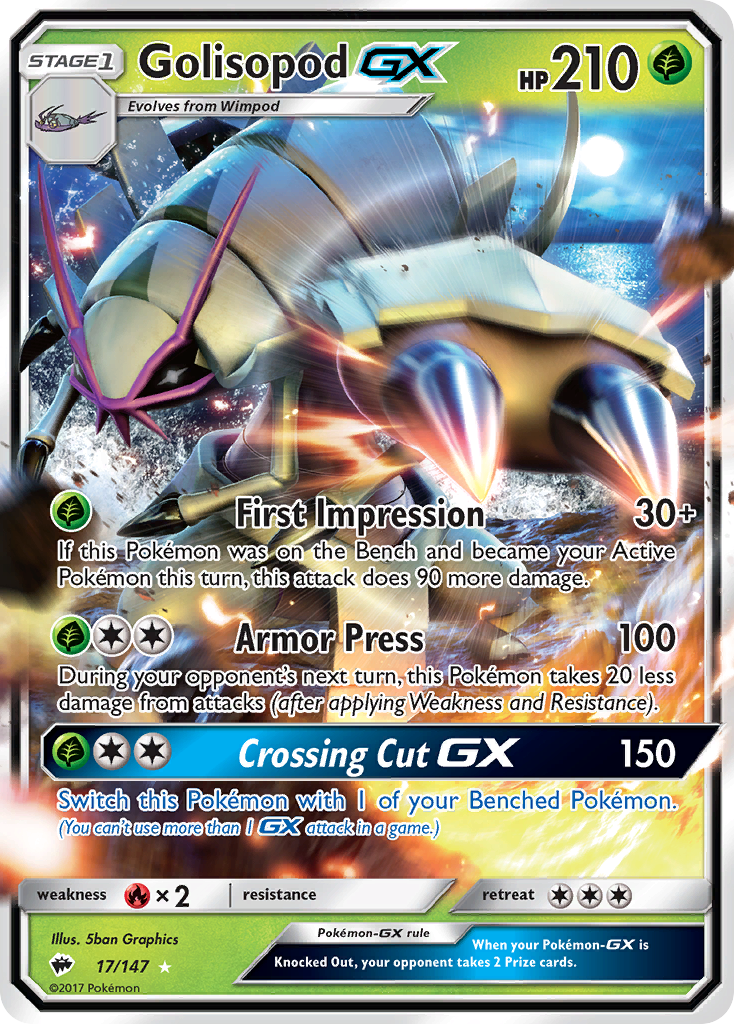 Golisopod GX (17/147) - Burning Shadows Pokémon Card