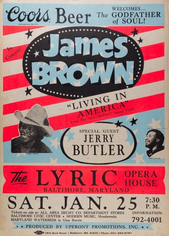 James Brown The Lyric Opera House 1986 Concert Poster