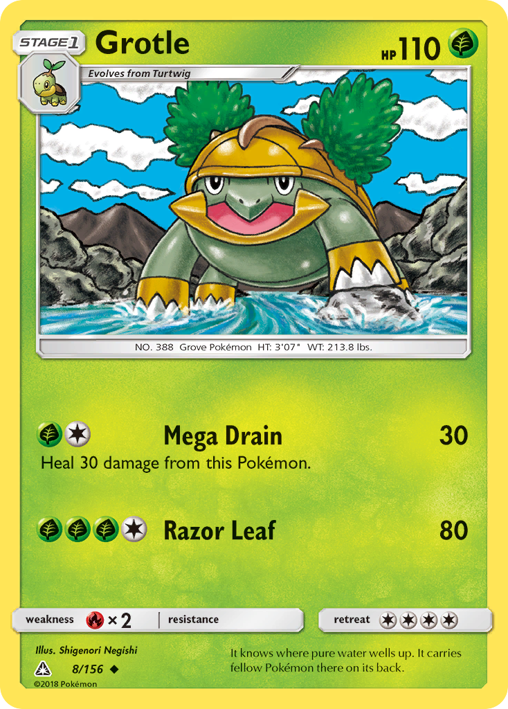 Grotle (8/156) - Ultra Prism Pokémon Card