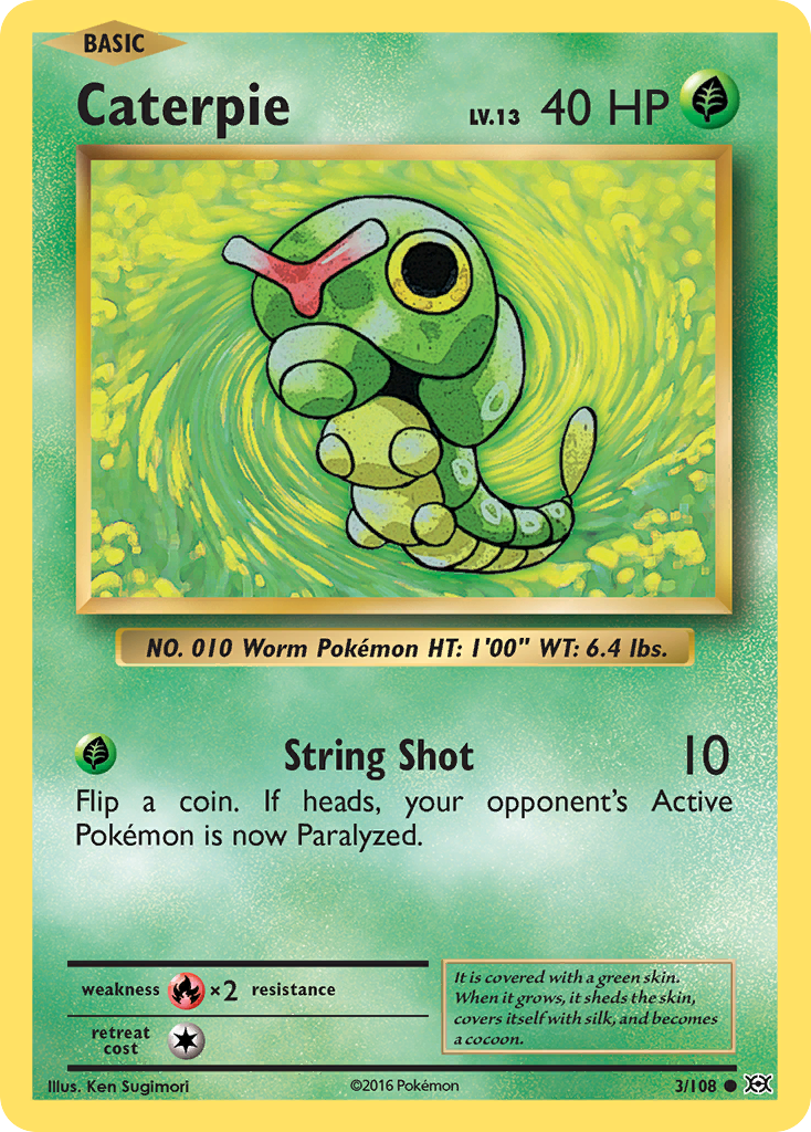 Caterpie (3/108) - Evolutions Pokémon Card