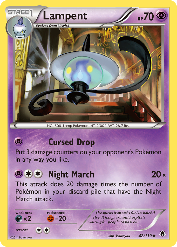 Lampent (42/119) - Phantom Forces Pokémon Card