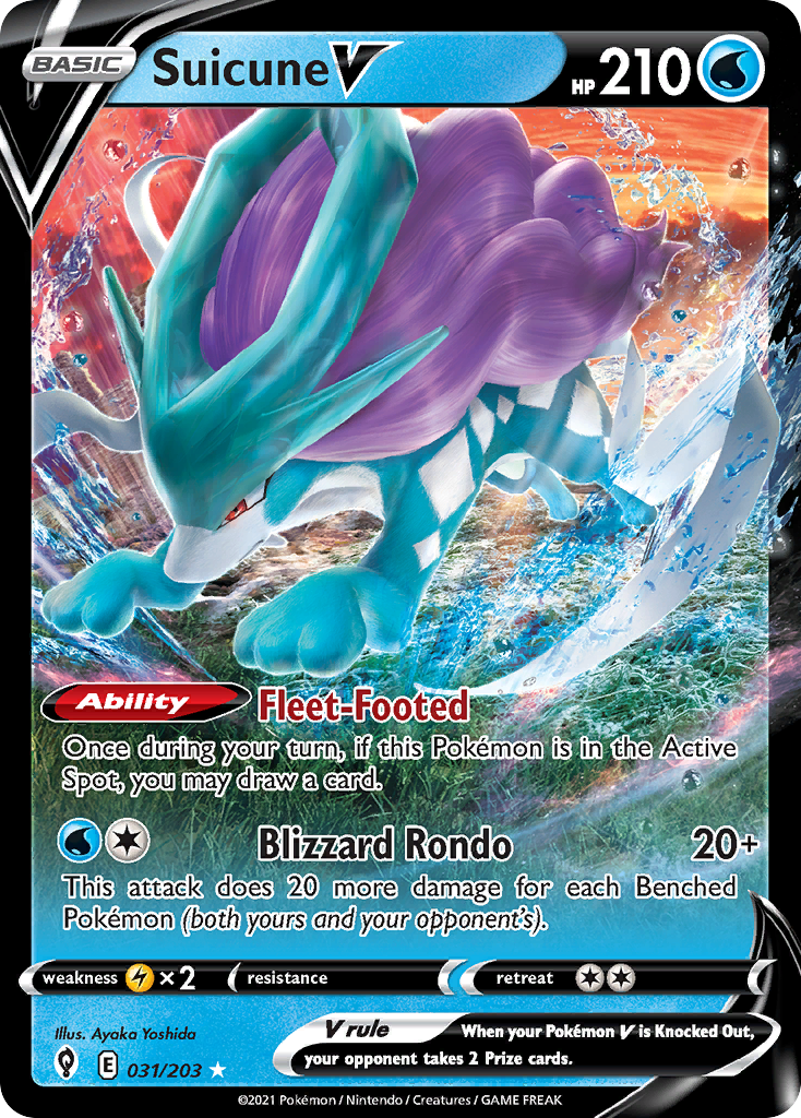 Suicune V (31/203) - Evolving Skies Pokémon Card