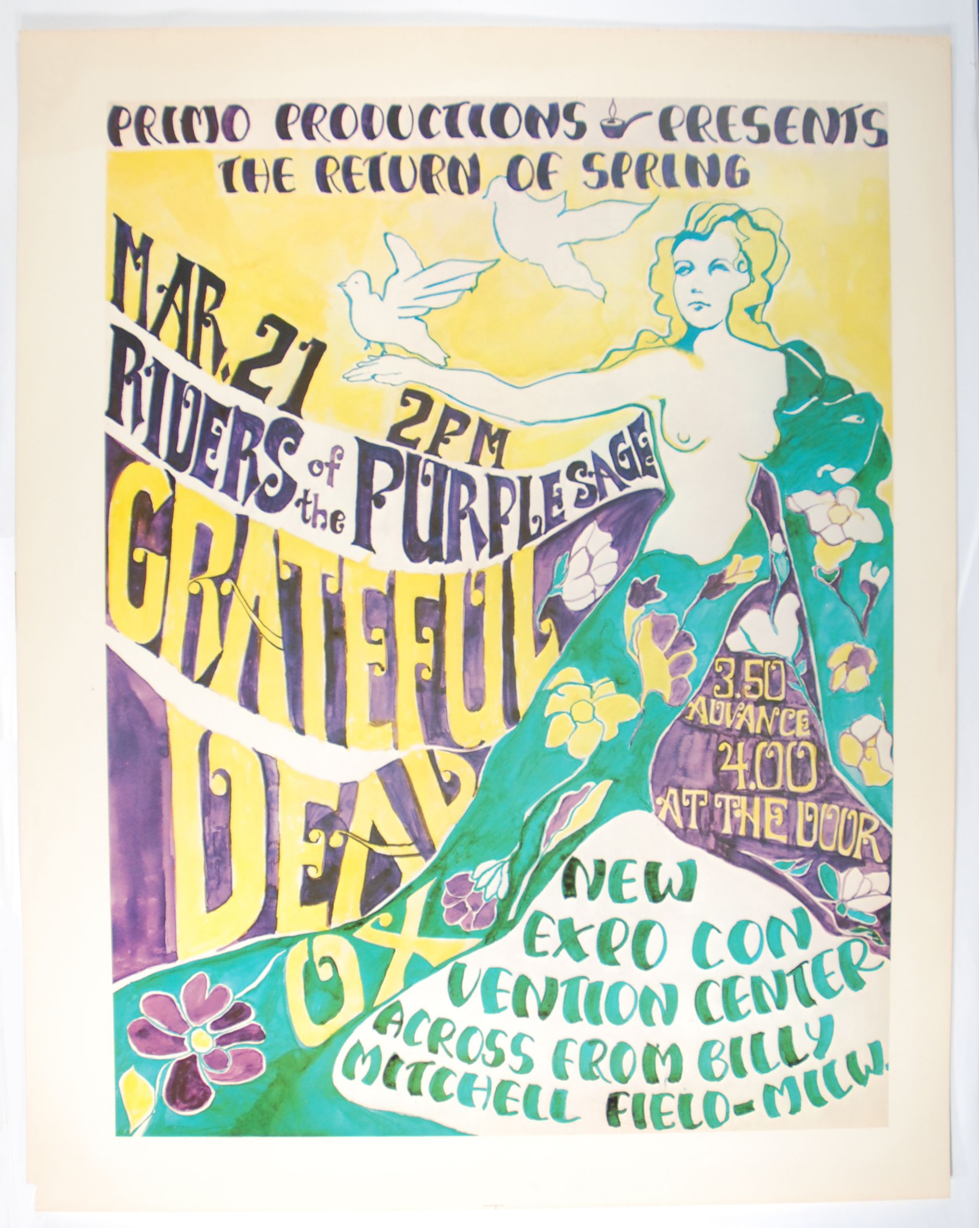 Grateful Dead New Expo Convention Center 1971 Concert Poster