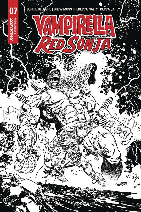 Vampirella Red Sonja #7 (15 Copy Gedeon B&w Zombie In)