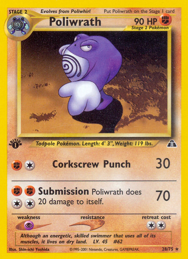 Poliwrath (28/75) - Neo Discovery Pokémon Card