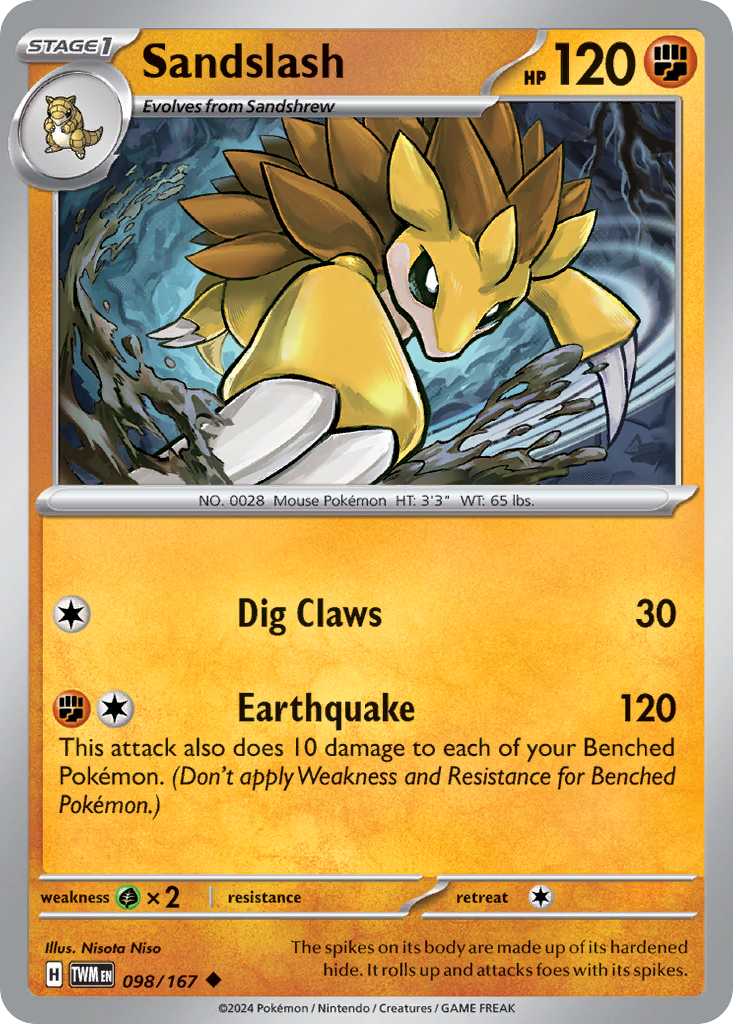 Sandslash (98/167) - Twilight Masquerade Pokémon Card