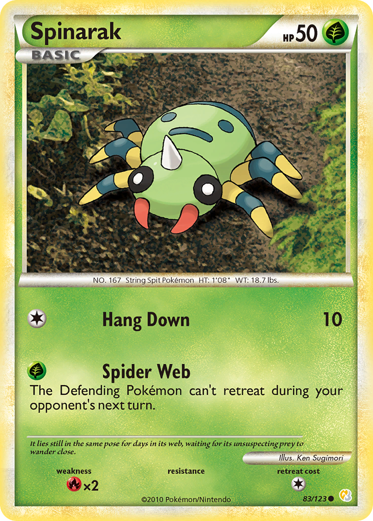 Spinarak (83/123) - HeartGold & SoulSilver Pokémon Card