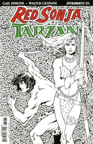 Red Sonja/Tarzan #3 (Cover G 30 Copy Lopresti B&w I)