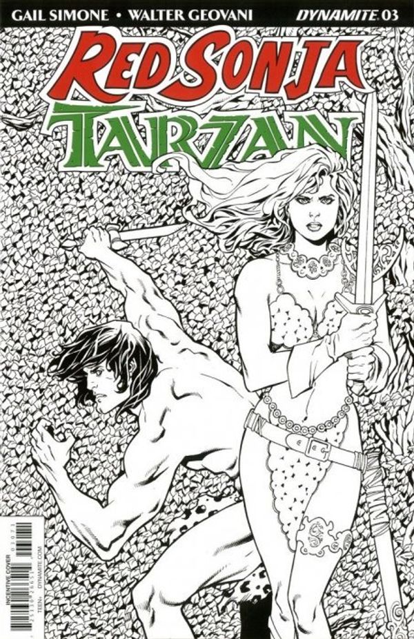 Red Sonja/Tarzan #3 (Cover G 30 Copy Lopresti B&w I)